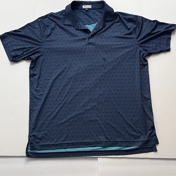 Peter Millar Summer Comfort Mens Size  XL Golf Polo Blue All Over Print Crowns - Picture 1 of 11